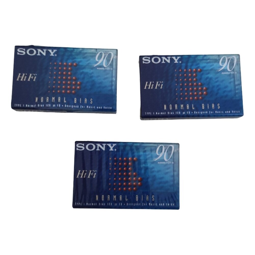 SONY HiFi 60 Minute Blank Normal Bias Cassette Tapes Sealed NEW Hi Fi Lot of 3
